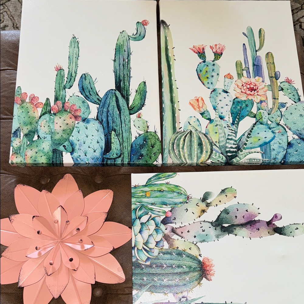 Cactus Canvas Wall Art Set